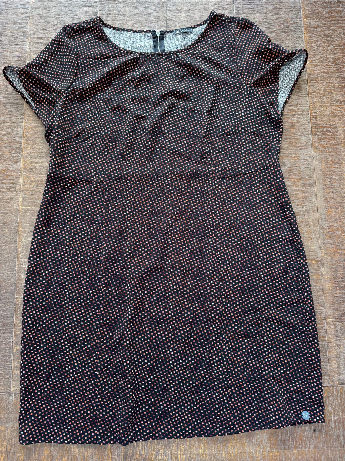 Didi jurk met stippenpatroon - Maat XXL, Verzenden, Zwart, Maat 46/48 (XL) of groter, Knielengte
