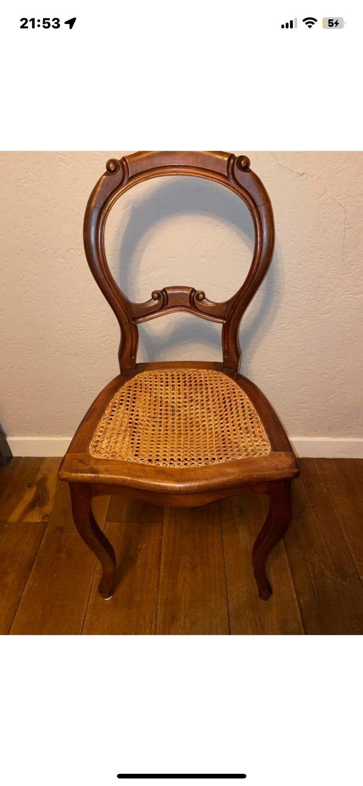 Leuke stoel met rieten zitting, Ophalen