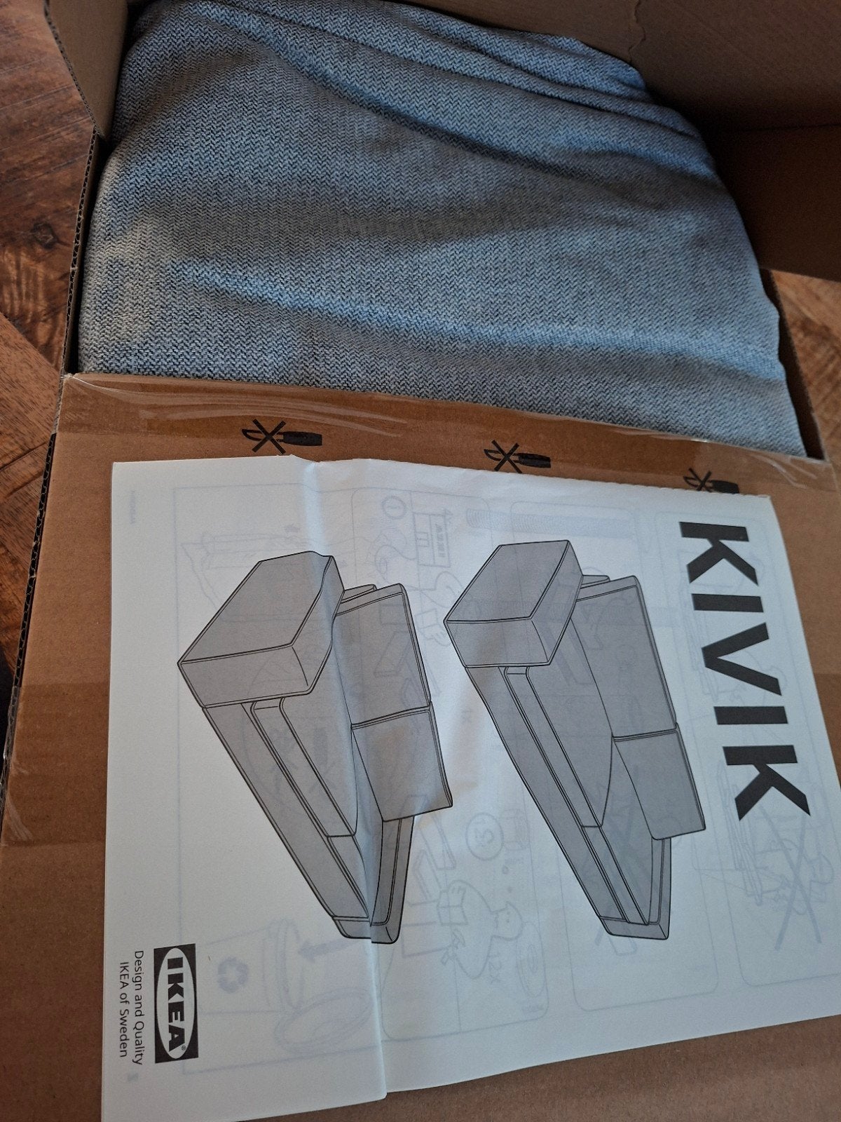 IKEA KIVIK Hoes 3-zitsbank en 2 zits, Tibbleby beige/grijs, Huis en Inrichting, Ophalen of Verzenden, Nieuw
