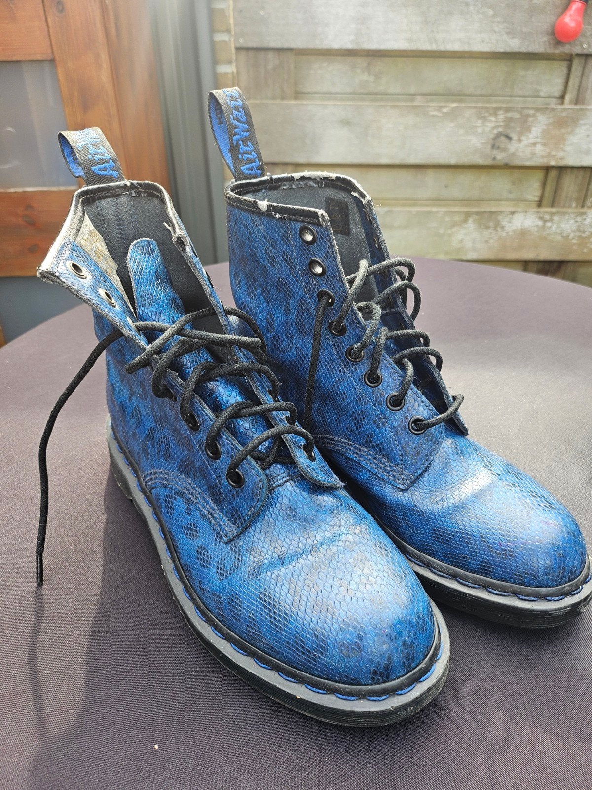 Dr Martens 1460 Pascal Viper veterboots - metallic blauw Sla, Kleding | Dames, Blauw, Lage of Enkellaarzen, Ophalen of Verzenden