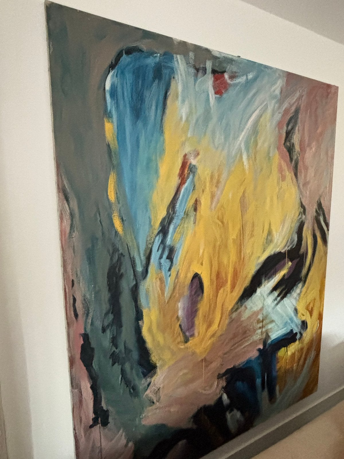 Groot abstract schilderij van Piet Clement (1984), Ophalen