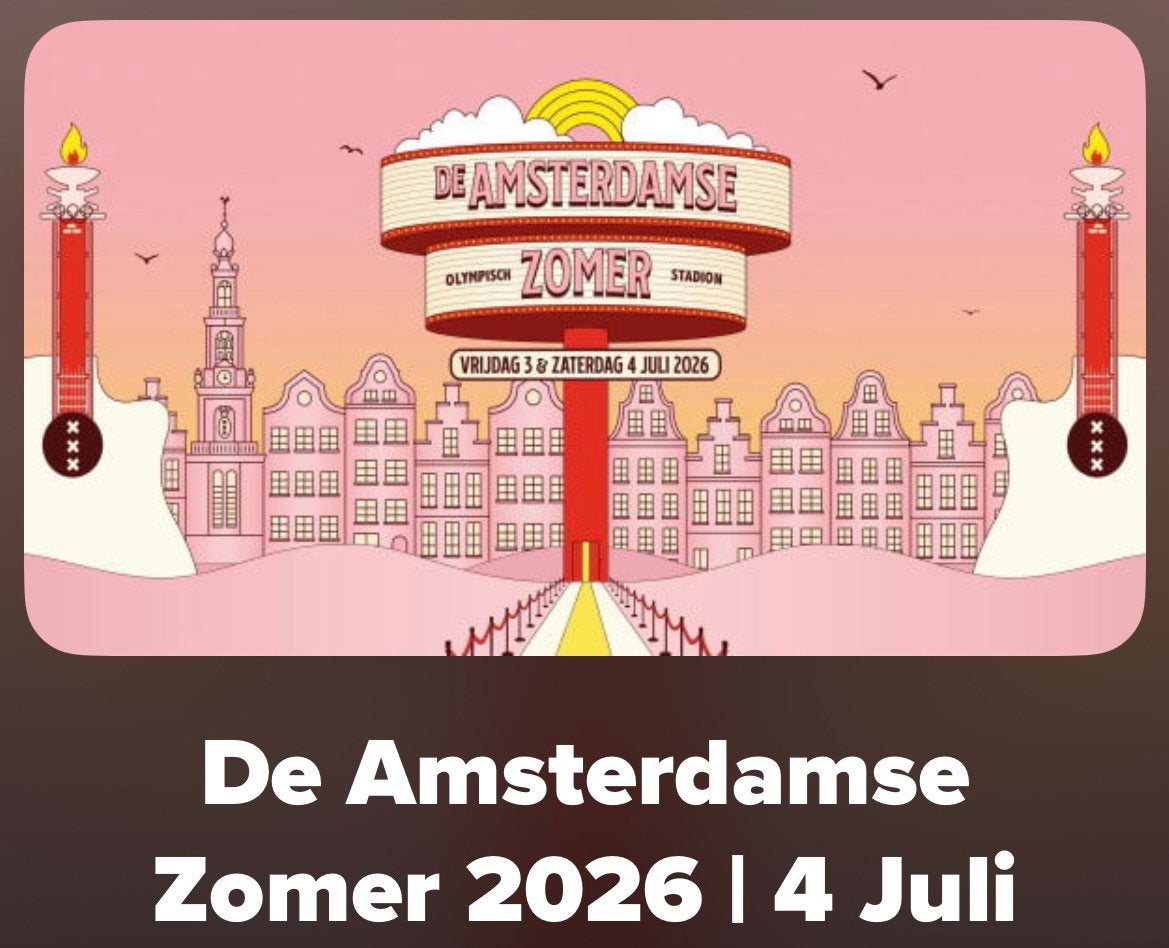 2x tribune tickets De Amsterdamse Zomer 4 juli, Twee personen