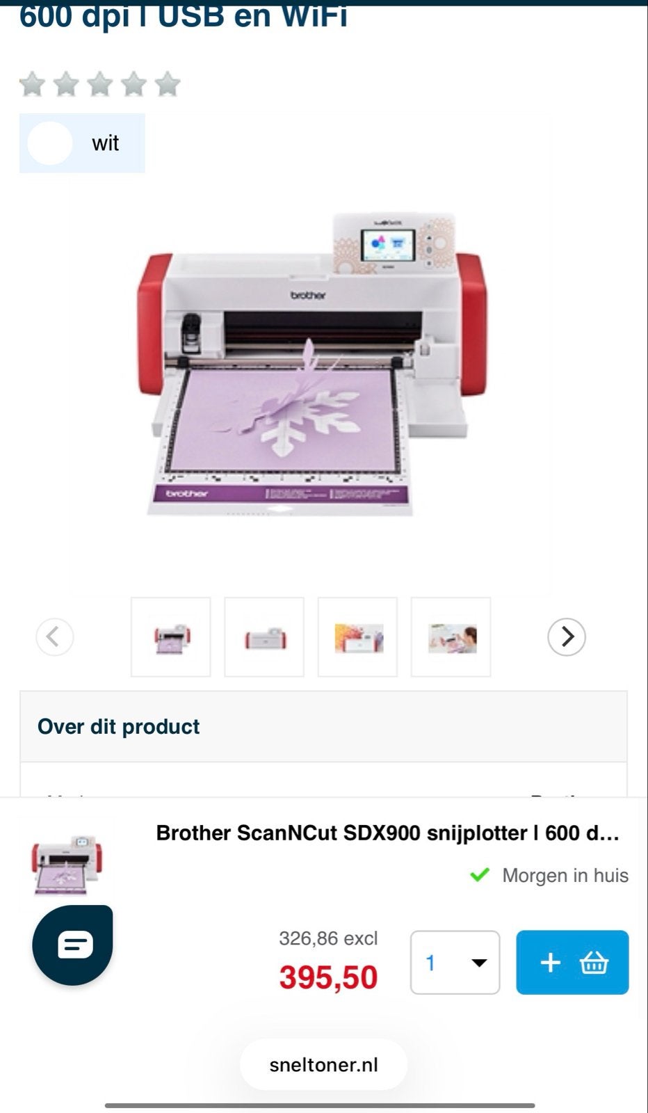 Brother ScanNCut SDX900 snijplotter - 600 dpi, USB & WiFi, Hobby en Vrije tijd, Knutselen, Nieuw, Ophalen of Verzenden, Machine