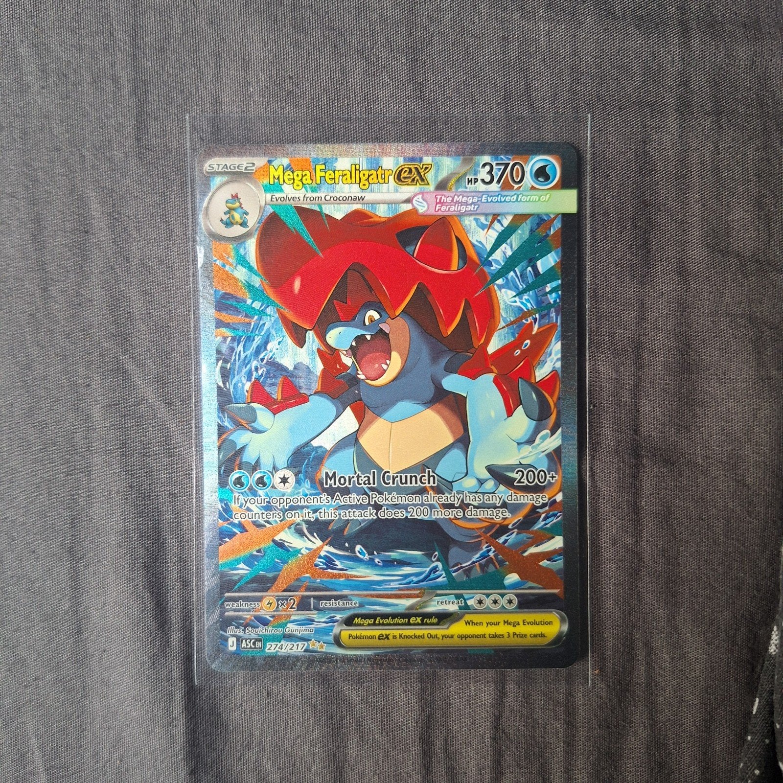 Ascended Heroes Mega Feraligatr EX 274/217, Ophalen, Gebruikt, Losse kaart, Foil