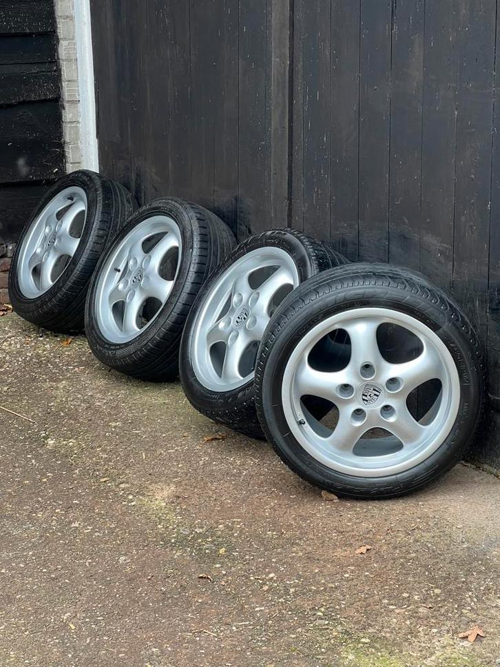 Originele Porsche 993 velgen 17? breedset 5x130 zomer set, Niet ingevuld, Gebruikt, 255 mm, Banden en Velgen