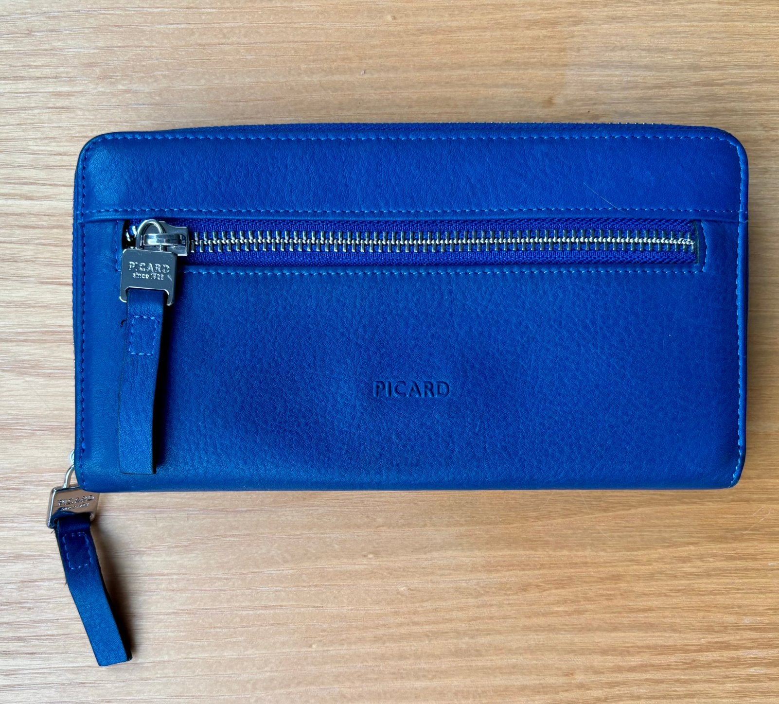 Portemonnee met rits van Picard in blauw leer, Overige merken, Blauw, Nieuw, Ophalen of Verzenden