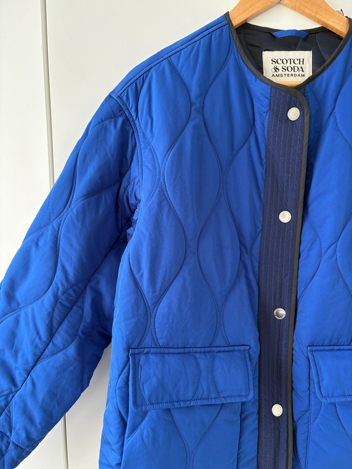 Scotch & Soda gewatteerde jas - Maat S, Ophalen of Verzenden, Zo goed als nieuw, Maat 36 (S), Blauw