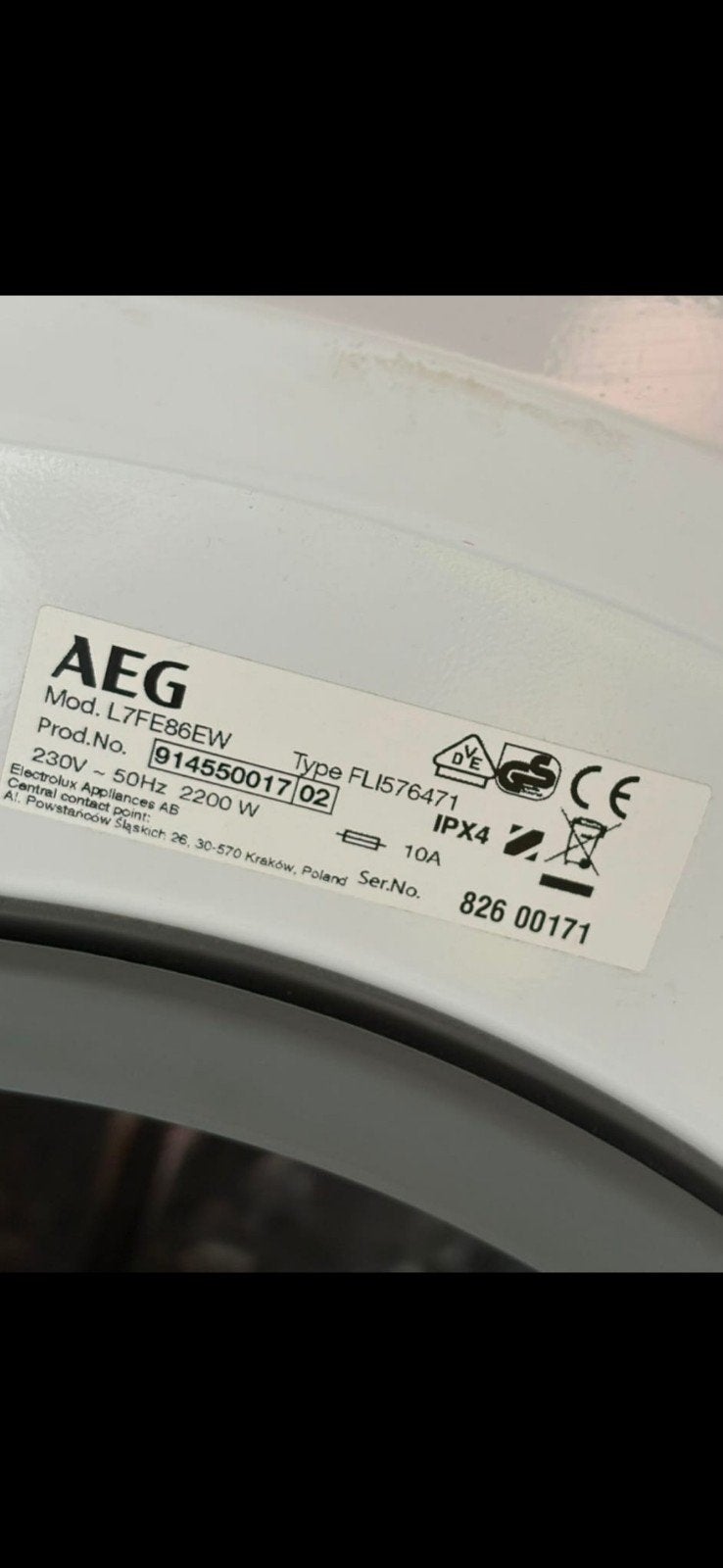 AEG Lavamat 7000 printplaat (L7FE86EW), Ophalen of Verzenden, 1200 tot 1600 toeren, 85 tot 90 cm