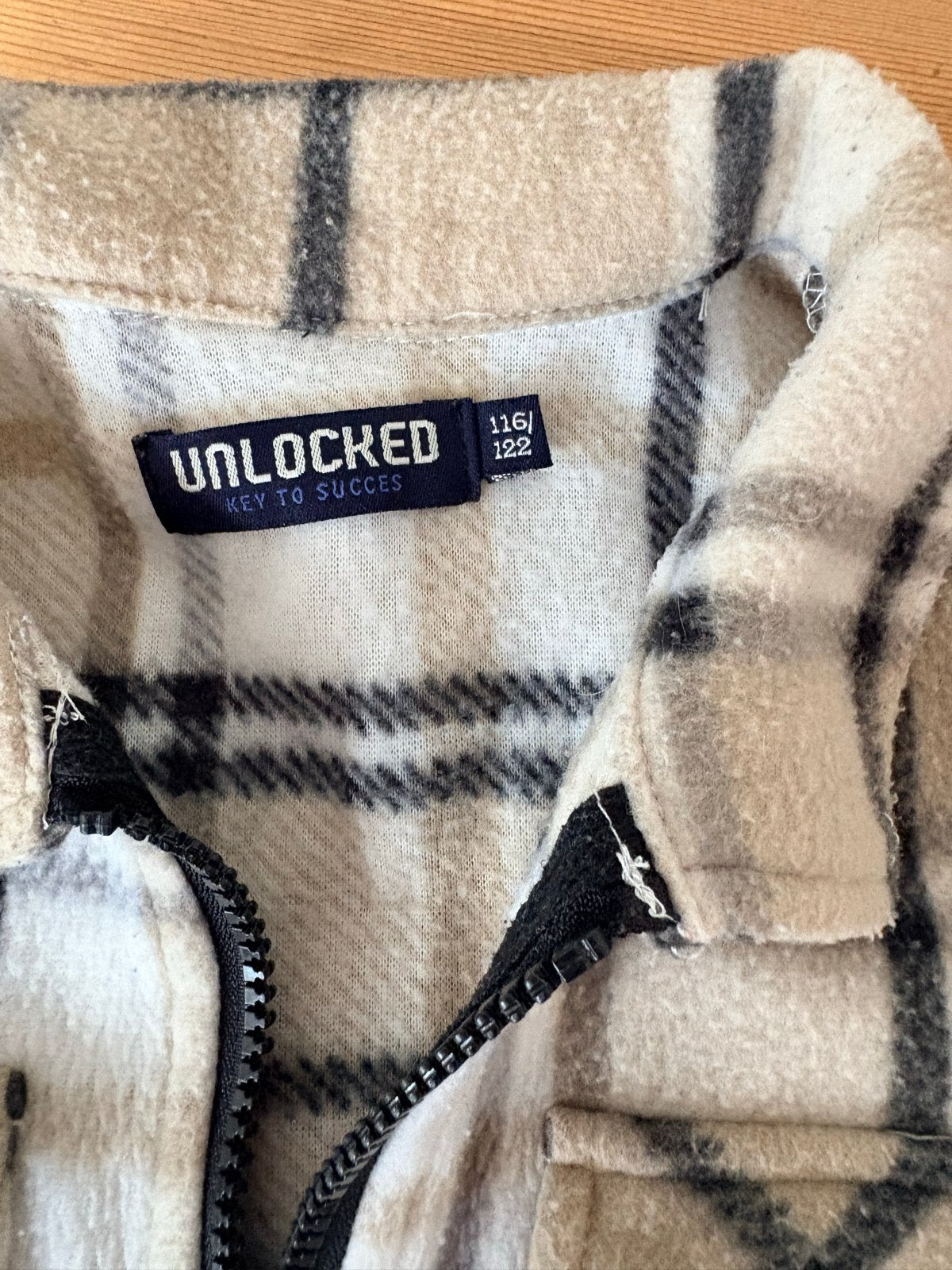 Unlocked geruit fleece jack maat 116/122, Ophalen of Verzenden, Gebruikt, Jongen, Overhemd of Blouse