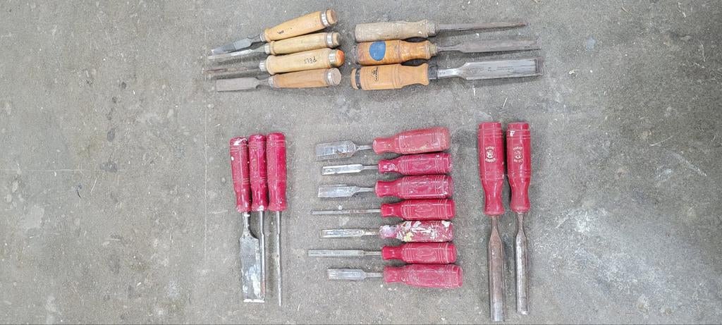 Set van 19 beitels - diverse merken ( Bahco, Nooitgedagt ), Ophalen of Verzenden, Gebruikt
