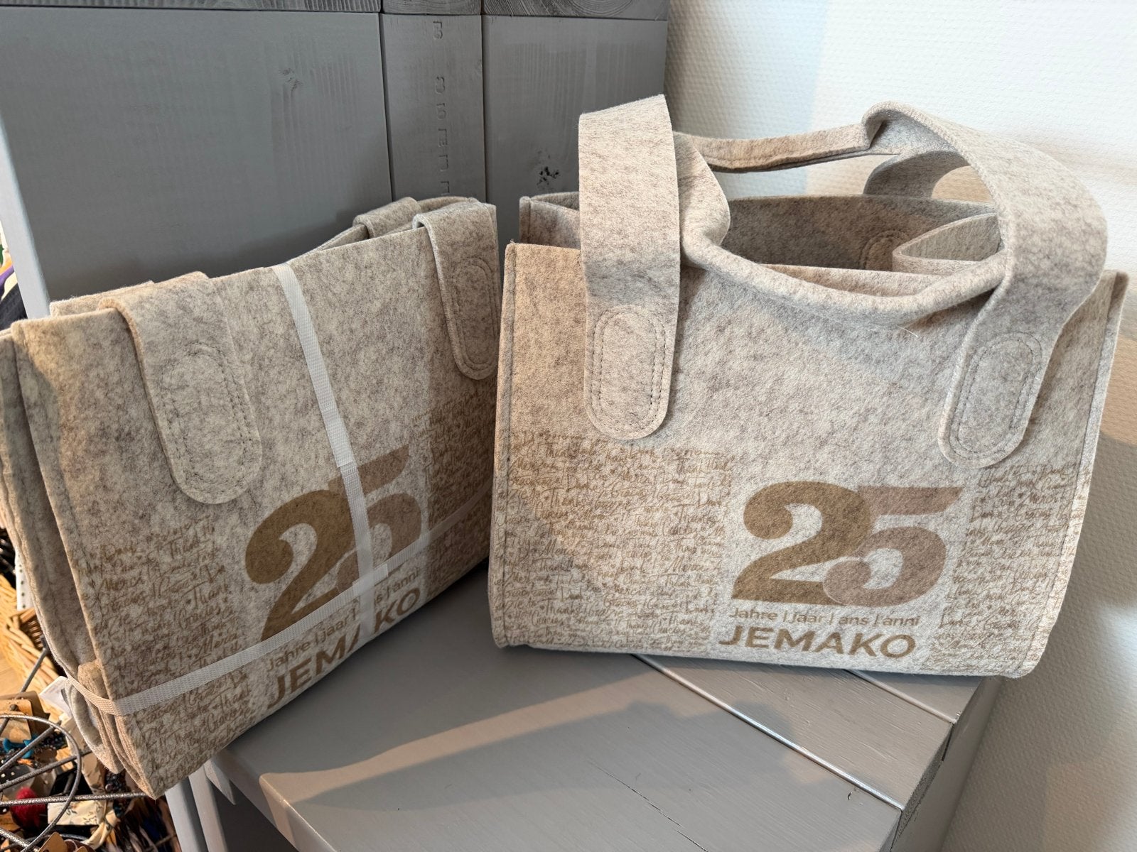 Nieuwe JEMAKO vilten tassen (2 stuks), Ophalen of Verzenden, Nieuw, Beige, Shopper