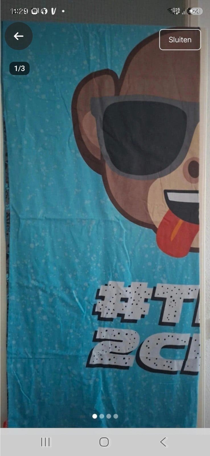 Paul Frank 1 persoons dekbedhoes, Gebruikt, Ophalen of Verzenden, Jongetje of Meisje, Blauw