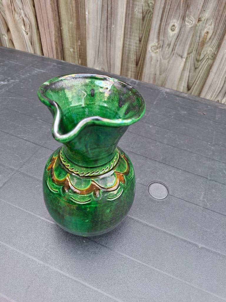 Vintage Handgemaakte keramische kan (of kan-vaas), Antiek en Kunst, Ophalen