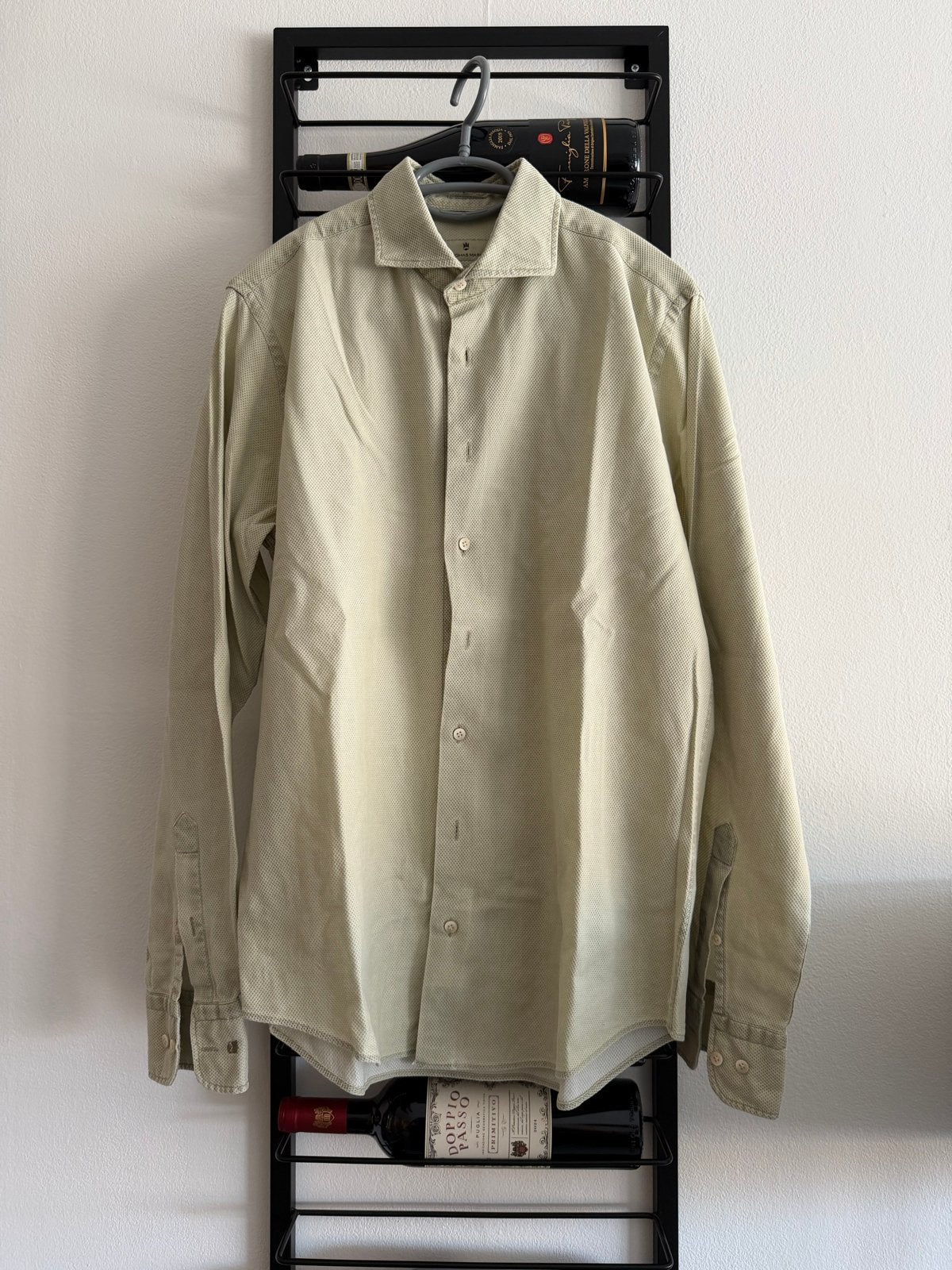 Thomas Maine overhemd - Zo goed als nieuw - Beige - Maat 38, Kleding | Heren, Ophalen of Verzenden, Zo goed als nieuw, Beige, Halswijdte 38 (S) of kleiner