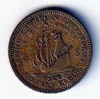 5  cent  1960  East Carribian Territoris. km. 4 ( 0,35 ), Ophalen of Verzenden, Noord-Amerika, Losse munt