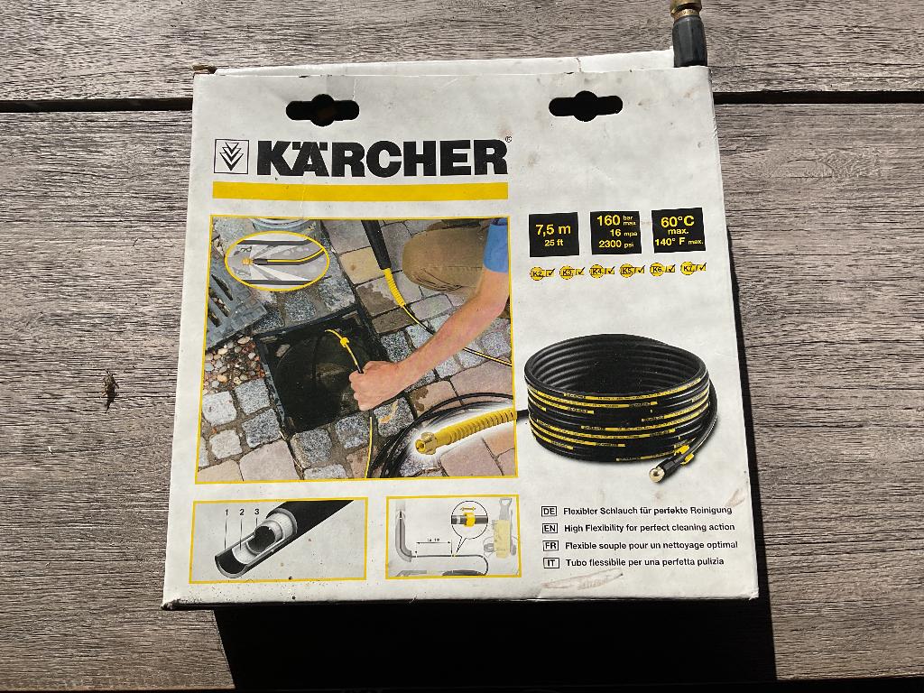 Karcher rioolreinigingsset 7,5m, Tuin en Terras, Hogedrukreinigers, Ophalen, Nieuw, Elektrisch, Kärcher
