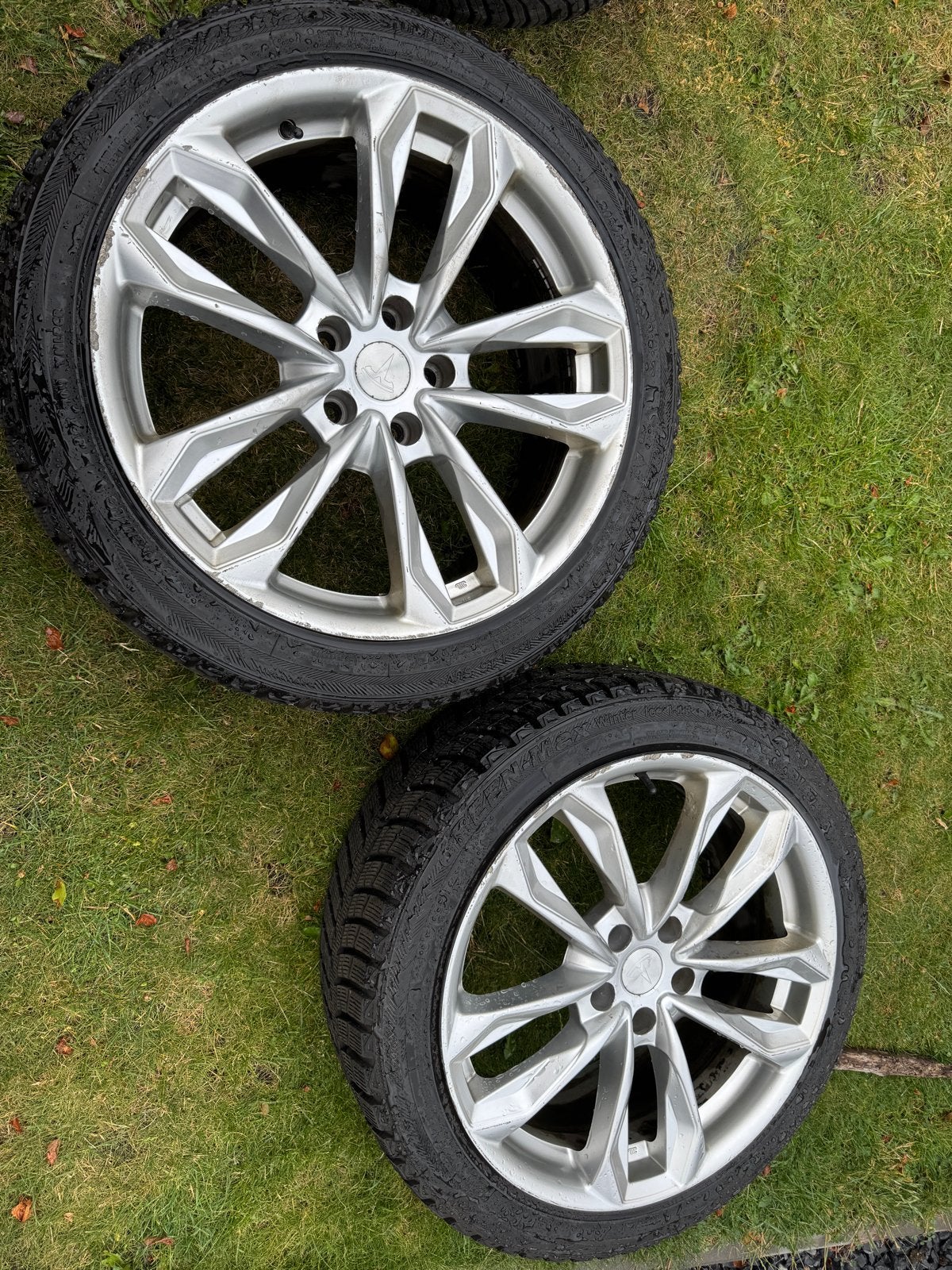 2 Velgen met banden voor Tesla (245/45R20), Auto-onderdelen, Banden en Velgen, Ophalen, Banden en Velgen, Winterbanden, Personenwagen