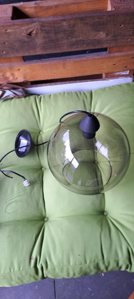 Ikea Hanglamp Smoked Glas - D30cm, Ophalen, Zo goed als nieuw, Glas, Modern, Scandinavisch