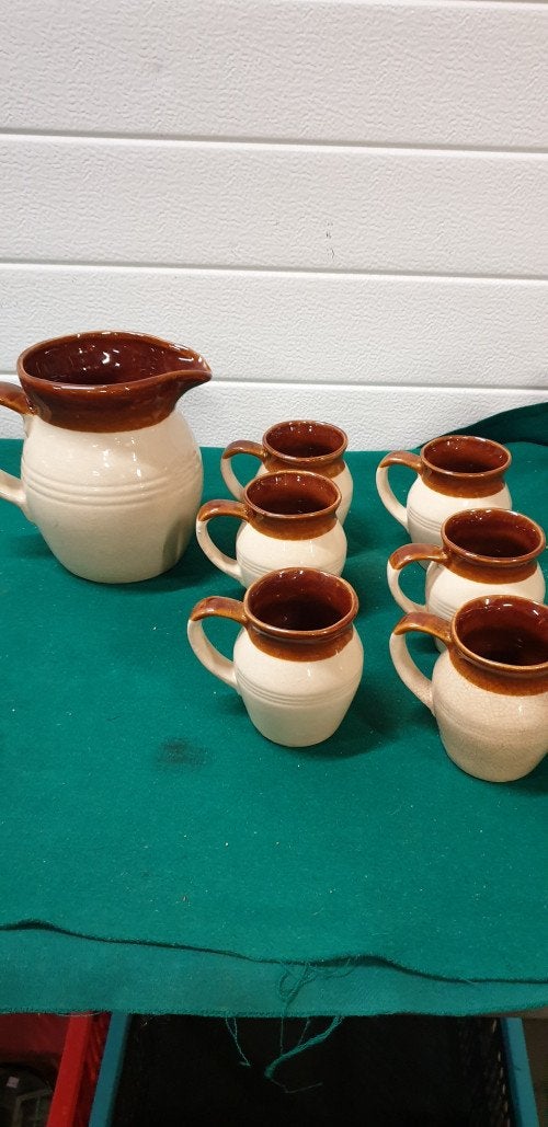 -	Pitcher stoneware set, chesterfield steengoed, Ophalen of Verzenden, 'T Olde Gre-j, Info@toldegrej.nl, Endepoelstraat 20f Didam