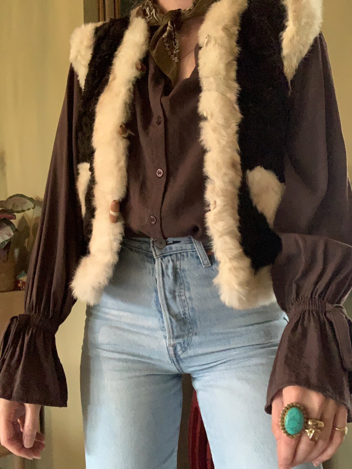 Vintage gilet S bohemian waistcoat, -, Zwart, -, Ophalen of Verzenden
