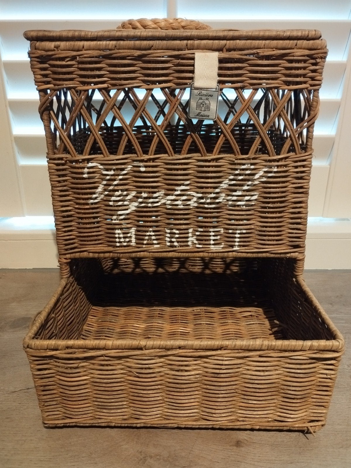 Riviera Maison Vegetable Market Basket, Ophalen, Natuurlijk materiaal, Bruin, Landelijk