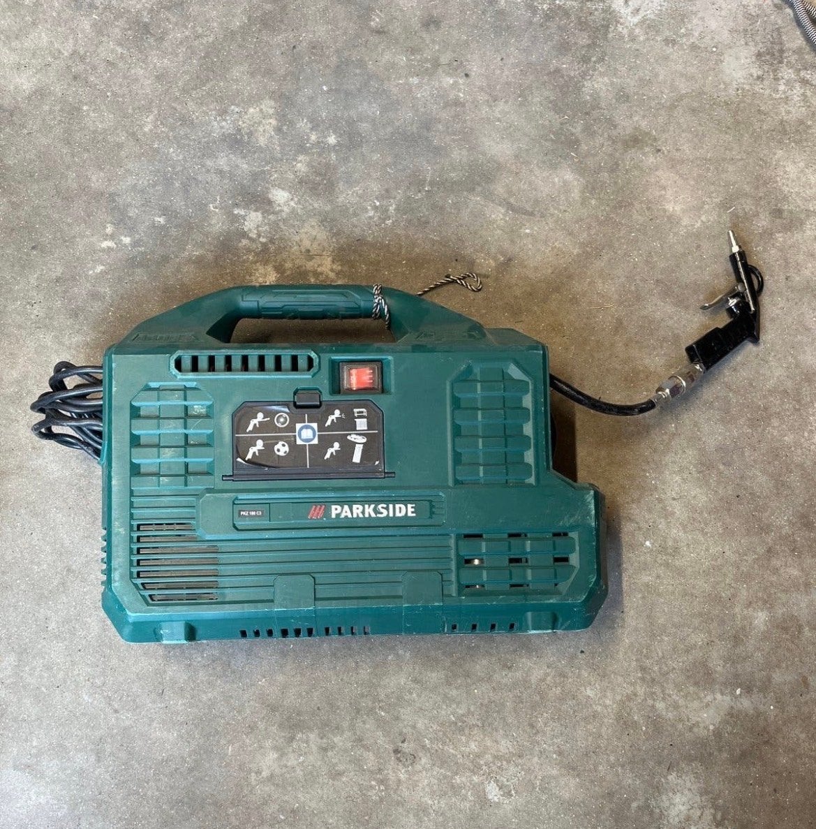 Parkside compressor, Doe-het-zelf en Verbouw, Compressors, Gebruikt, 6 tot 10 bar, Ophalen of Verzenden, Minder dan 200 liter/min