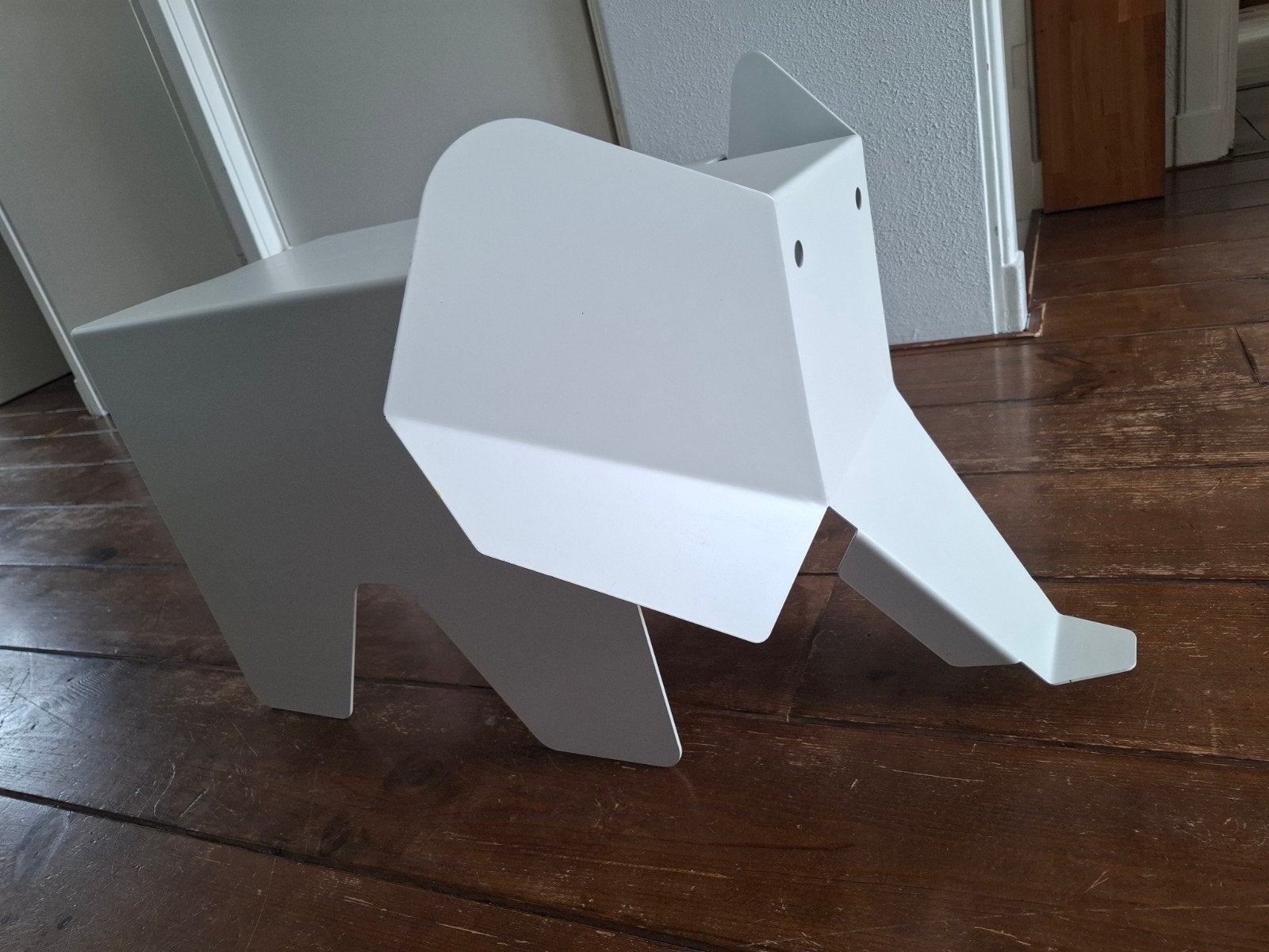 Witte RVS olifant kruk/kastje voor kinderkamer (6x30x35), Ophalen
