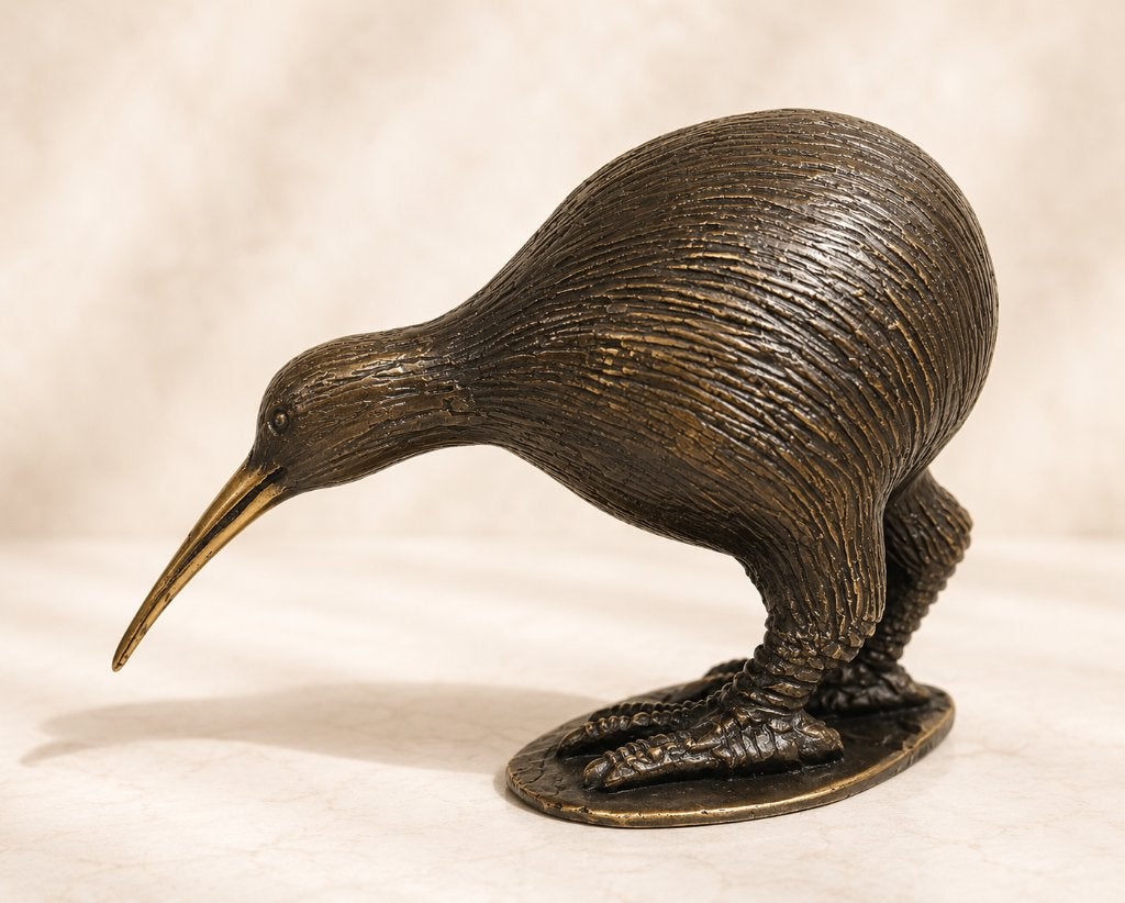KIWI / bronzen beeld / vogel, Ophalen of Verzenden, Nieuw, Beeldje of Figuurtje