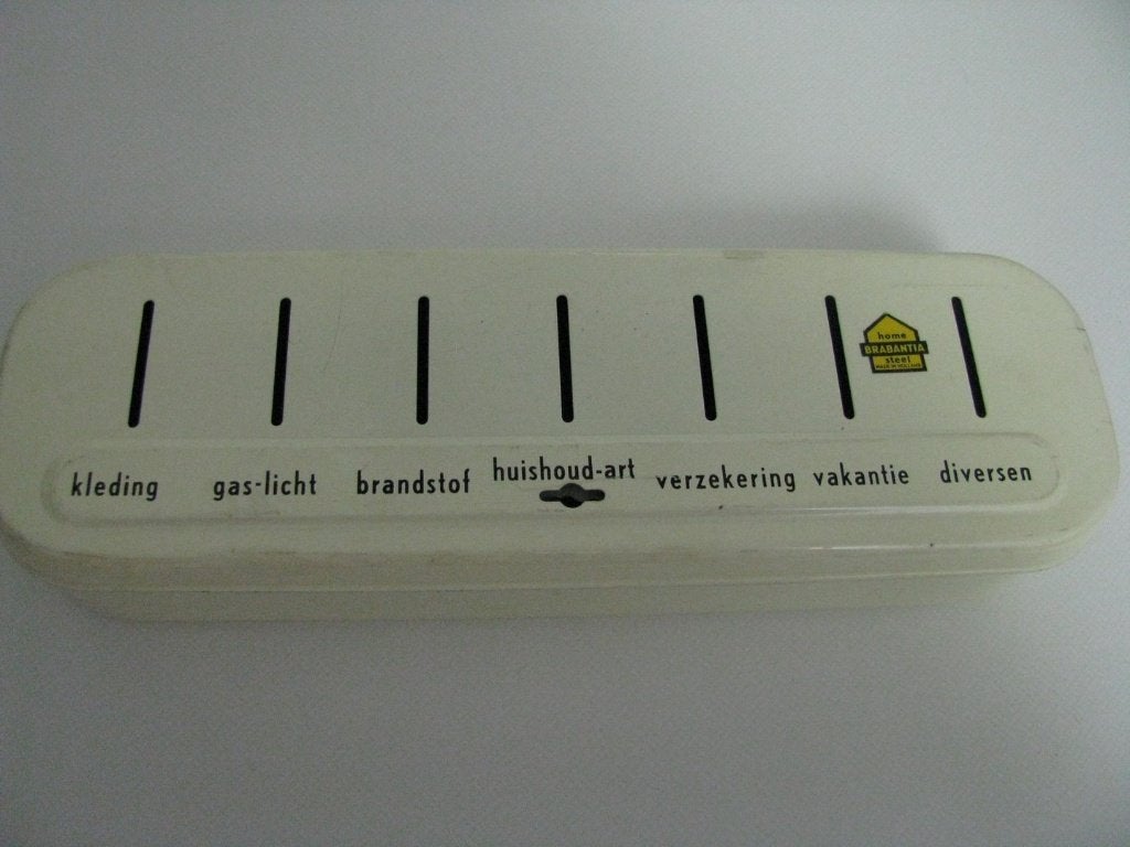 leuke vintage Brabantia spaarpot, Ophalen of Verzenden, Gebruikt, Metaal of Blik, Overige thema's