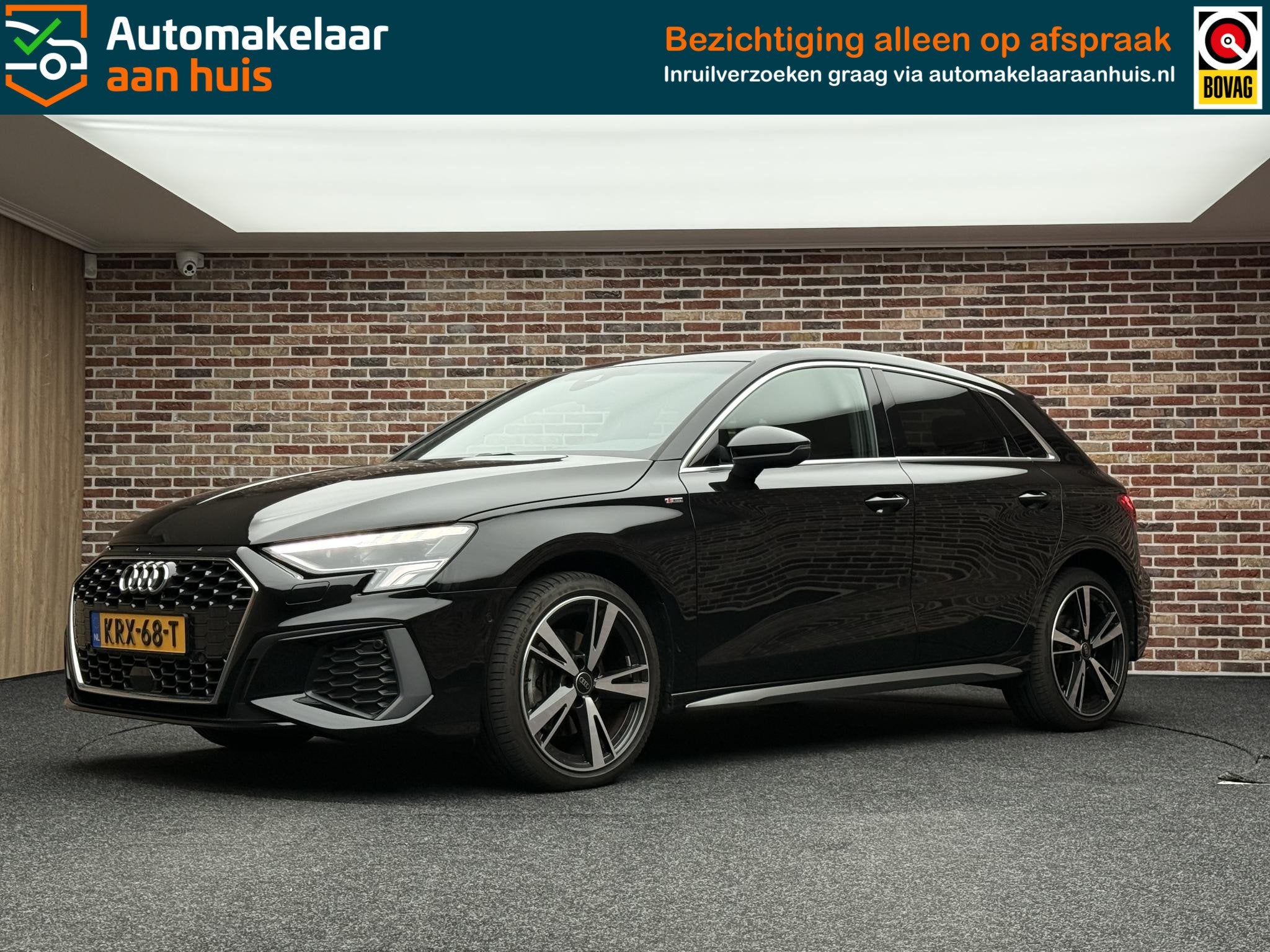 Audi A3 Sportback 35 TFSI S edition | Standkachel | Leer |, Dealer onderhouden, 4 cilinders, 150 pk, Zwart