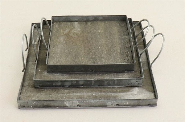 OPRUIMING - SCHAAL ZINK HOUT - SET 12 EURO - NU VOOR 7,50, Ophalen of Verzenden, Nieuw, Rond, Overige materialen