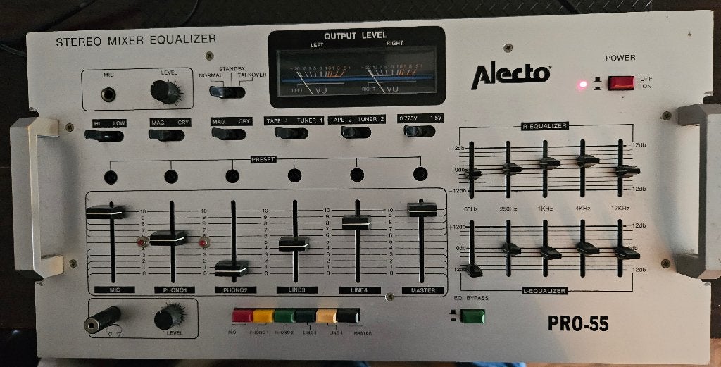 Alecto PRO-55 Stereo Mixer Equalizer, Ophalen of Verzenden, Gebruikt