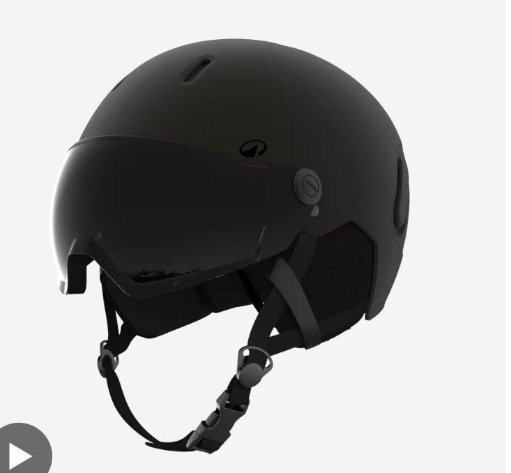 Zwarte skihelm met vizier L/XL nieuw, Overige typen, Nieuw, Skiën, Ophalen