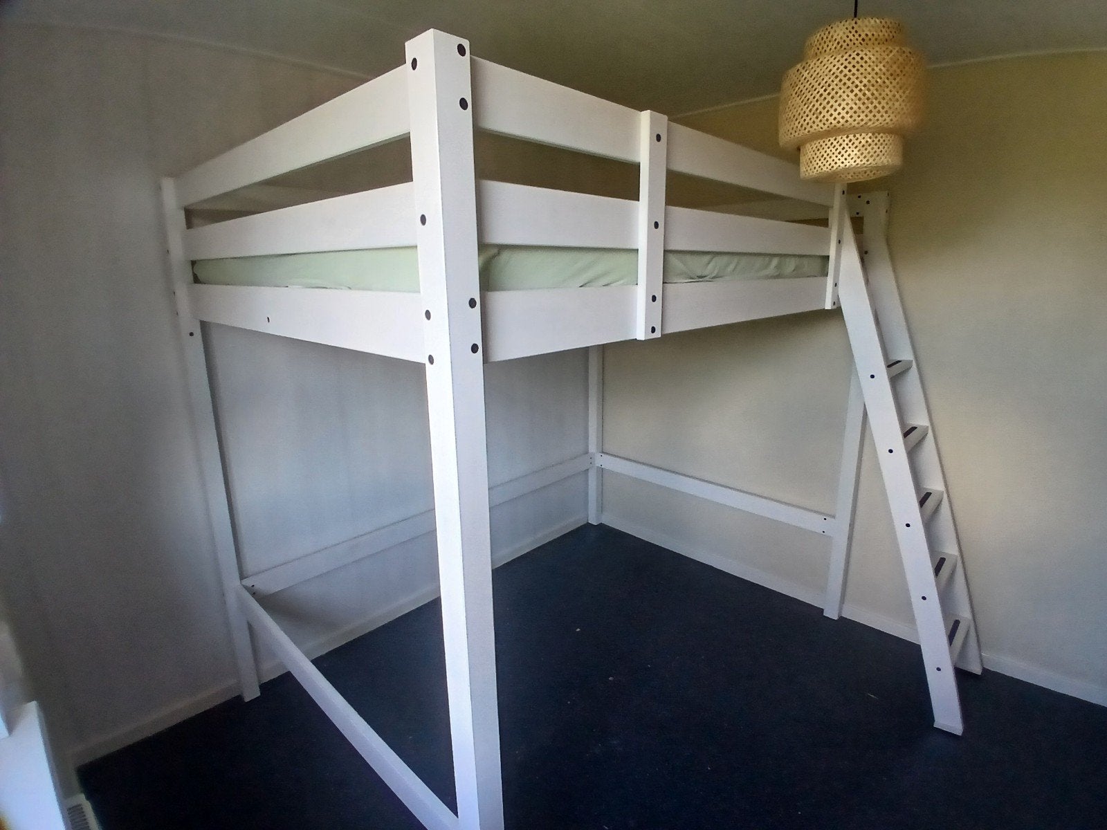 Hoogslaper Ikea stora 140 x 200, wit , 190 hoog, Ophalen, Gebruikt, Hoogslaper, Tweepersoons