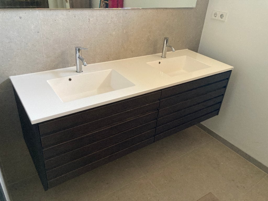 KVIK CIMA design badmeubel - donker eikenhout - ZGAN - mooi, Ophalen, 150 tot 200 cm, Zo goed als nieuw, Minder dan 100 cm