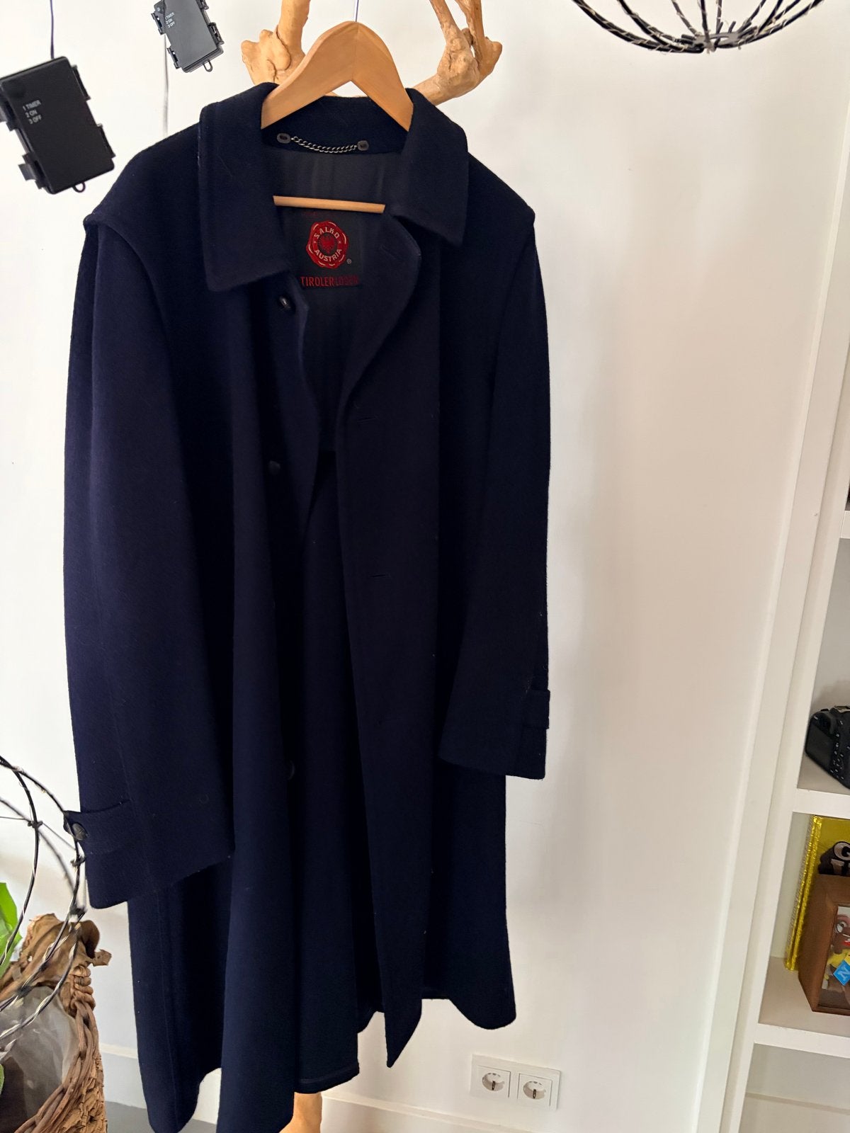 Donkerblauwe Tiroler Loden Jas - Salco Austria, Ophalen of Verzenden, Maat 46/48 (XL) of groter, Blauw