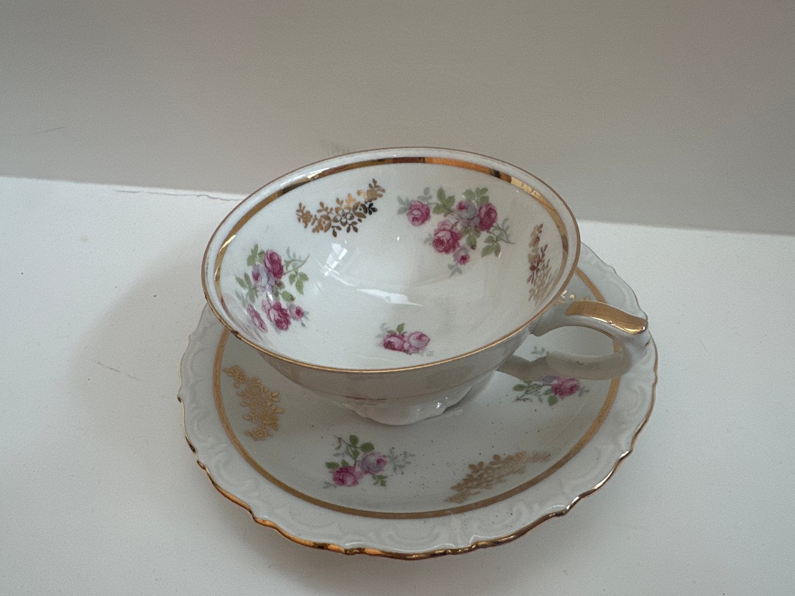 Vintage Kahla porseleinen kop en schotel, Ophalen of Verzenden