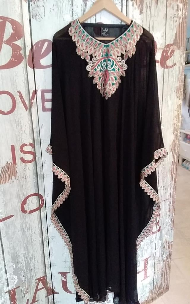 Abaya abaja jurk & shaw / hoofddoek, Ophalen of Verzenden, Zo goed als nieuw, Maat 46/48 (XL) of groter, Zwart