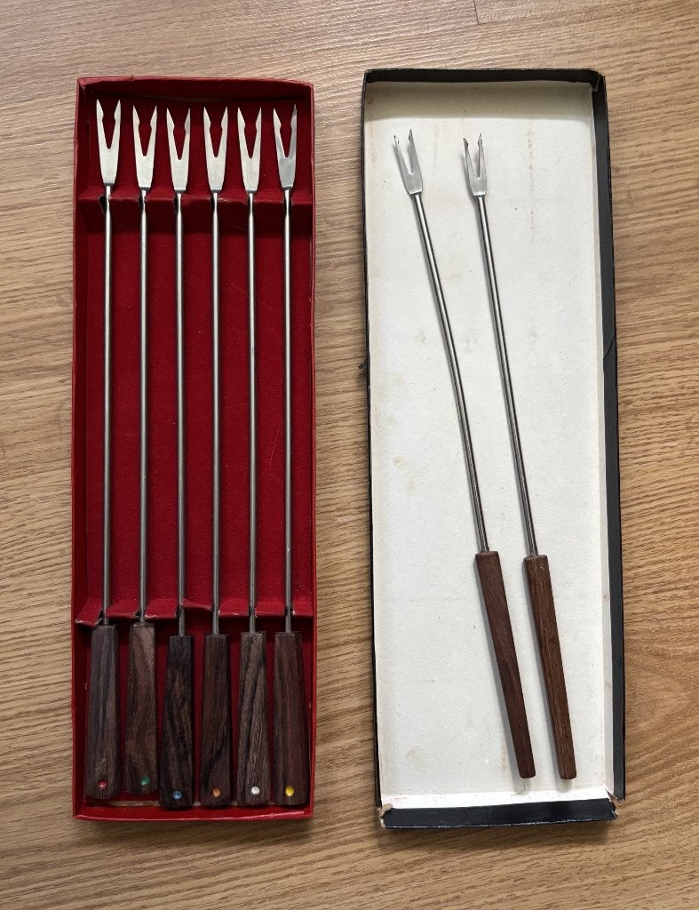 fonduevorken jaren zeventig, Witgoed en Apparatuur, Ophalen of Verzenden, Zo goed als nieuw, Fondue-accessoires