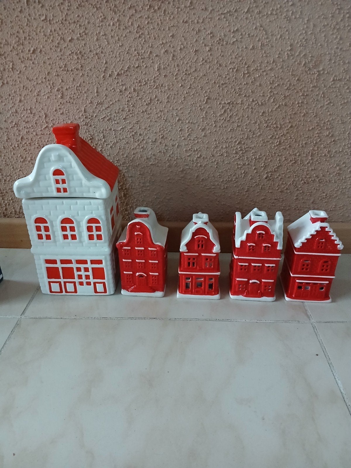 Vier postcodeloterij huisjes, Ophalen of Verzenden