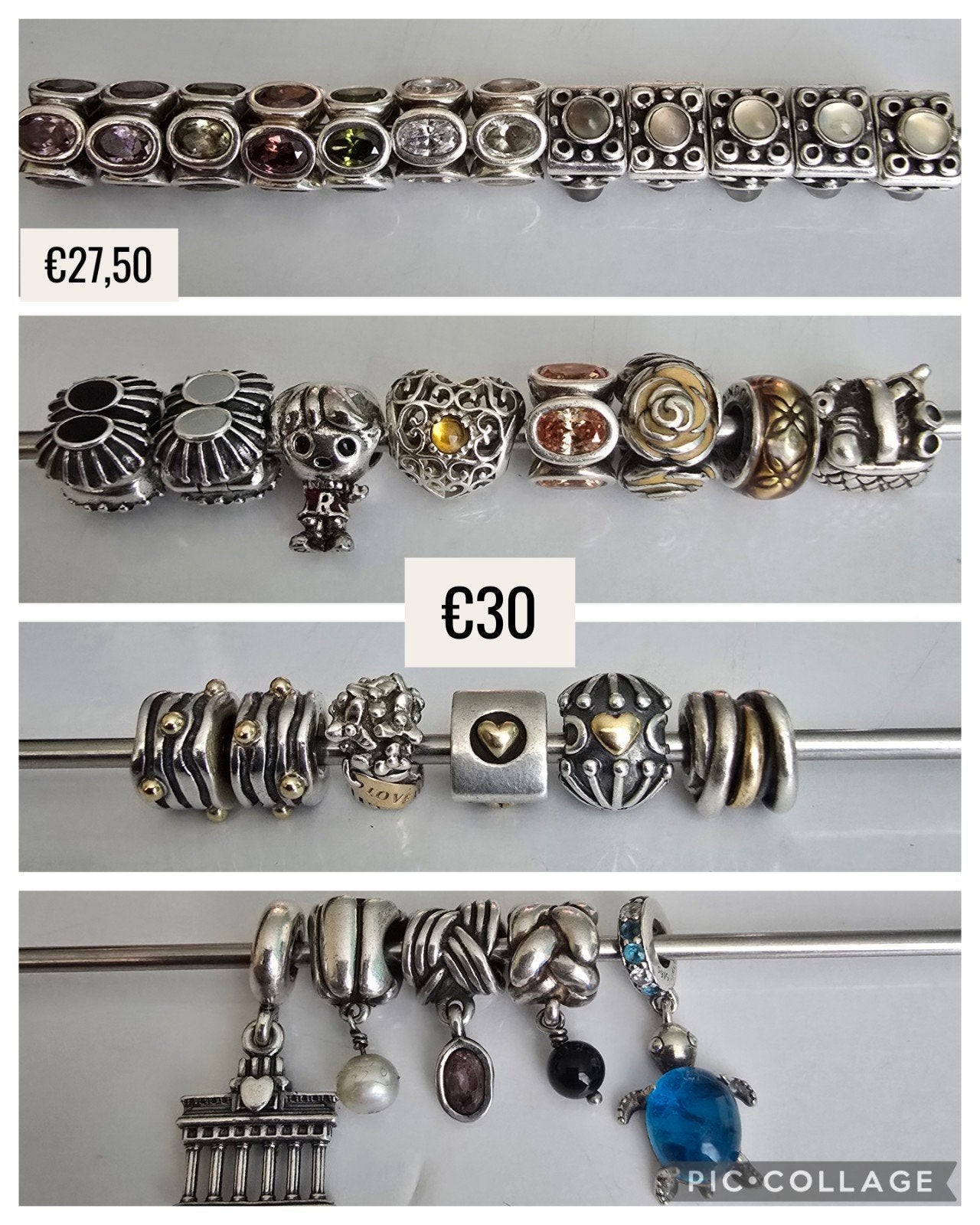Schitterende originele zilveren Pandora bedels oa met goud, Sieraden, Tassen en Uiterlijk, Bedels, Ophalen of Verzenden, Zo goed als nieuw