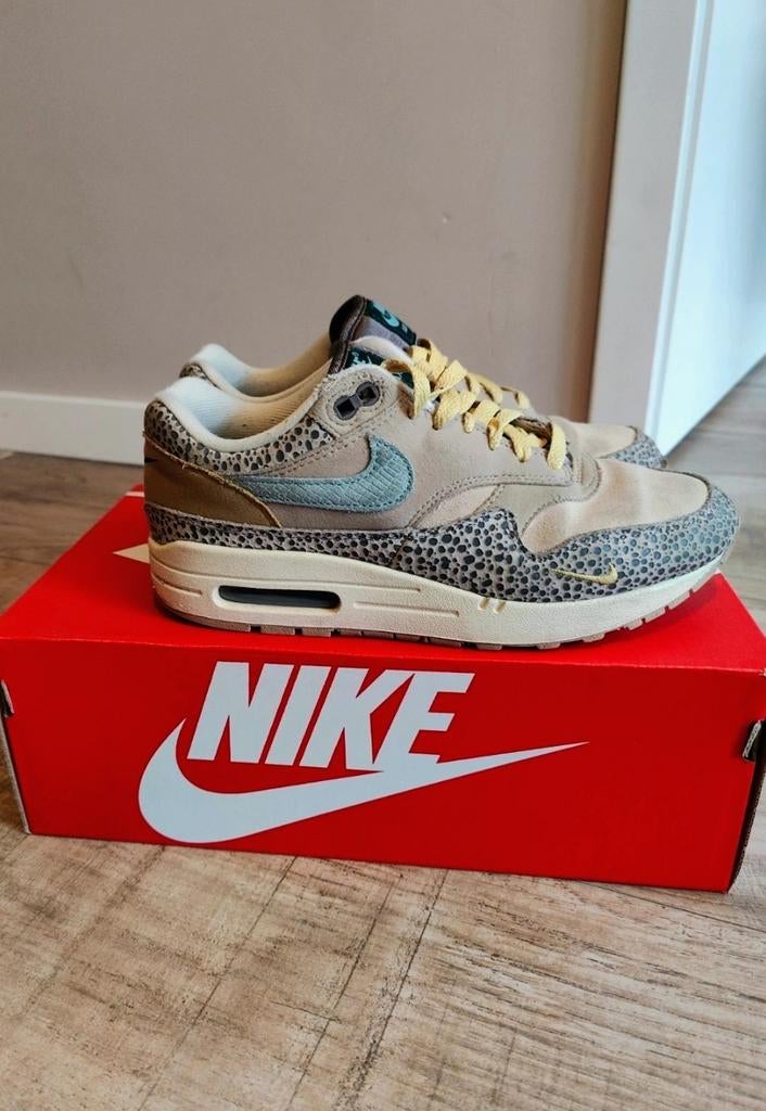 Wmns Nike Air Max 1 Safari Cobblestone - Maat 38.5, Ophalen of Verzenden, Sneakers of Gympen, Gedragen, Nike air max