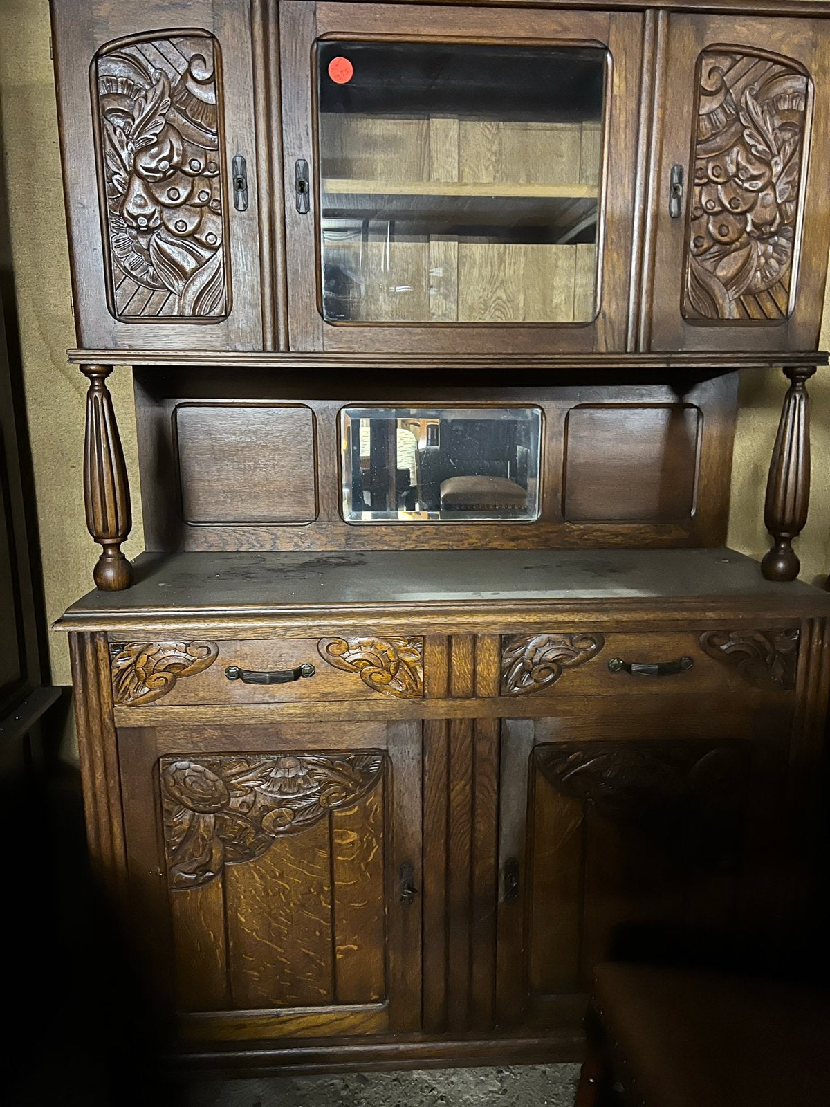 Prachtige Art Deco Buffetkast met Uniek Houtsnijwerk, Huis en Inrichting, Kasten | Buffetkasten, Ophalen, Gebruikt, 100 tot 150 cm