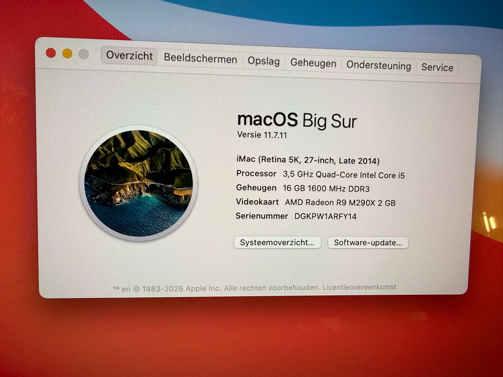 iMac (Retina 5K, 27-inch, Late 2014) - 16GB RAM, 500GB SSD, Computers en Software, Ophalen, SSD, IMac, Zo goed als nieuw