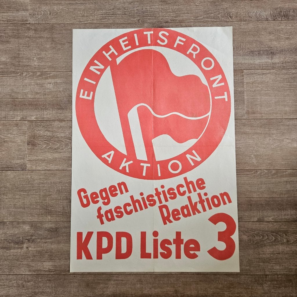 Originele DHM Reproductie: Vintage KPD Antifa Poster (1932), Ophalen of Verzenden, A1 t/m A3, Overige onderwerpen, Rechthoekig Staand