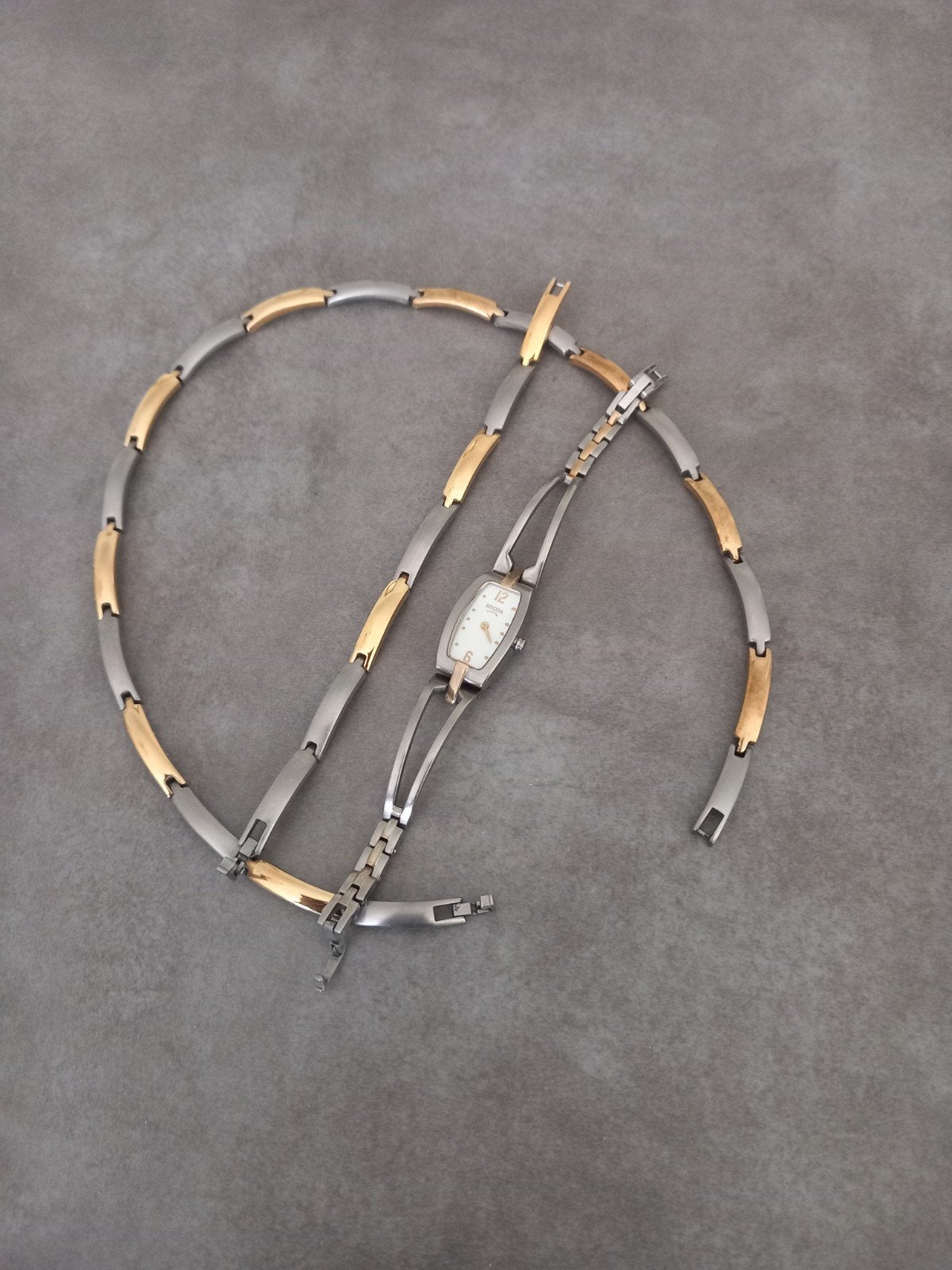 Prachtige bicolor titanium set van BOCCIA, Sieraden, Tassen en Uiterlijk, Kettingen, Verzenden, Zo goed als nieuw, Overige kleuren