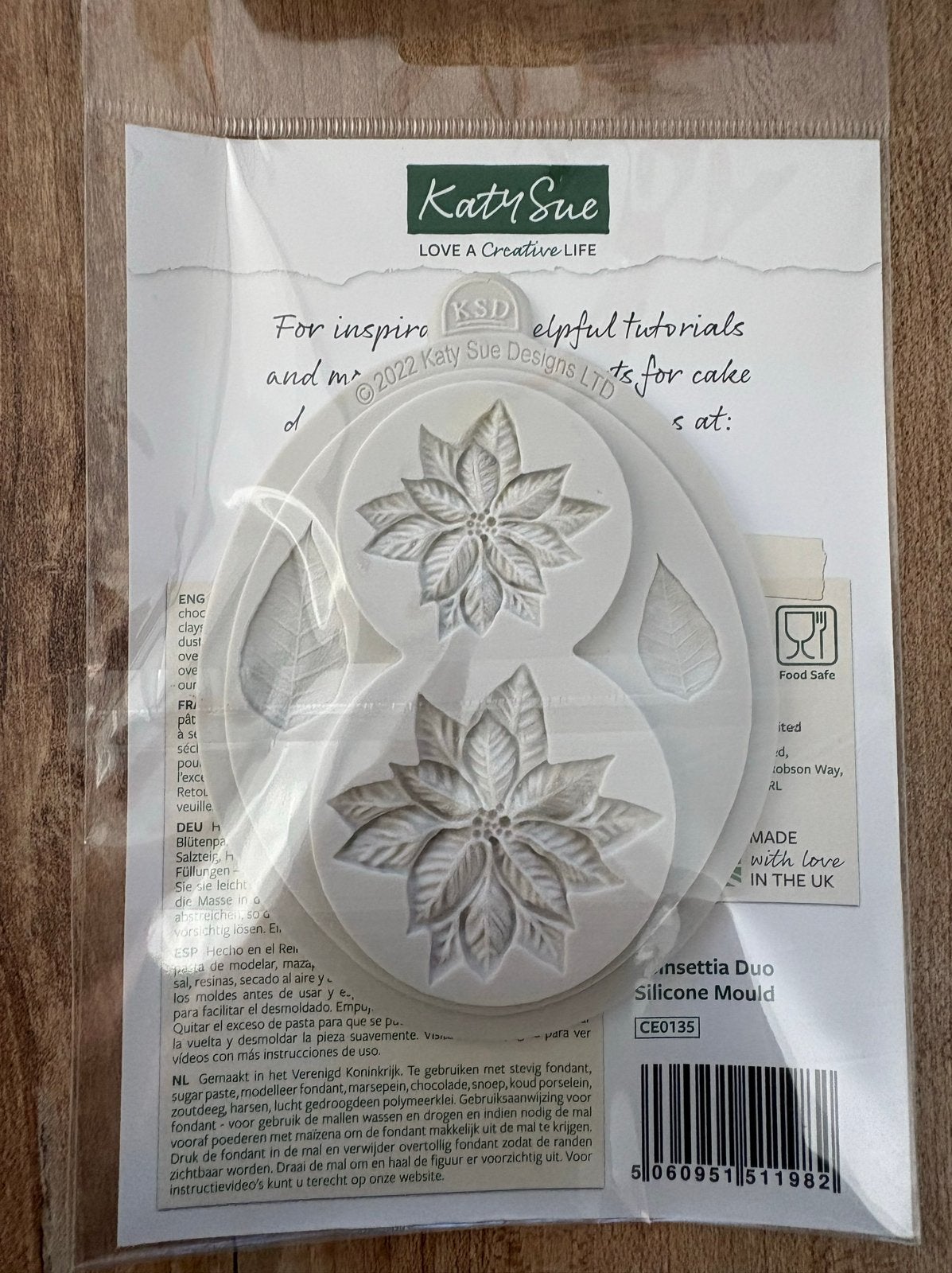 Katy Sue Poinsettia Duo Siliconen Ma, Ophalen of Verzenden, Nieuw, Taarten of Cupcakes, Versiering