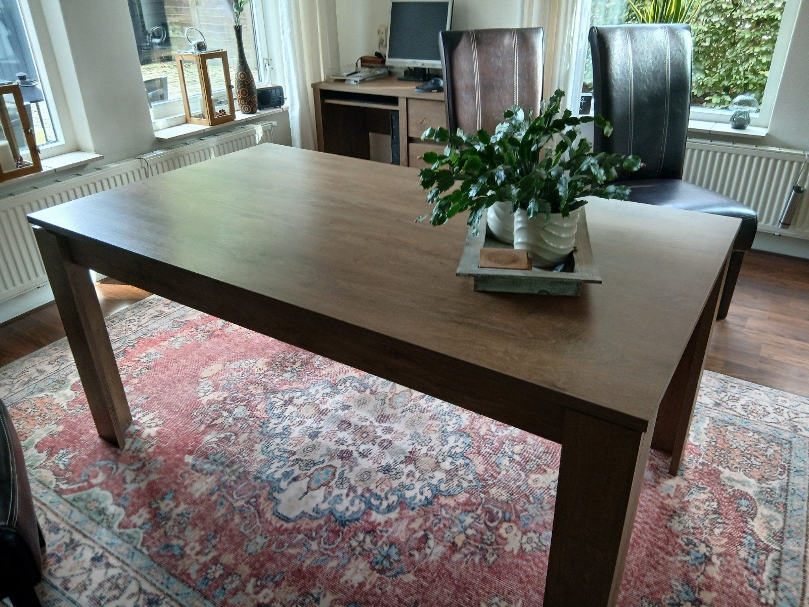 eetkamertafel met stoelen, Ophalen, 50 tot 100 cm, Zo goed als nieuw, 150 tot 200 cm