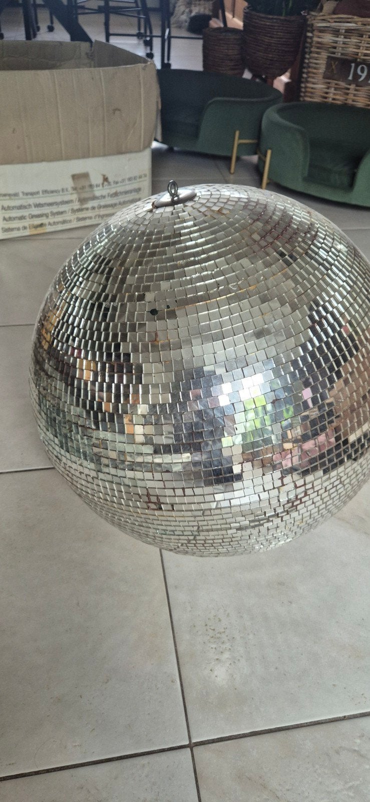 Grote discobal - 50 cm - mist enkele spiegeltjes, Muziek en Instrumenten, Licht en Laser, Ophalen, Gebruikt, Discobol
