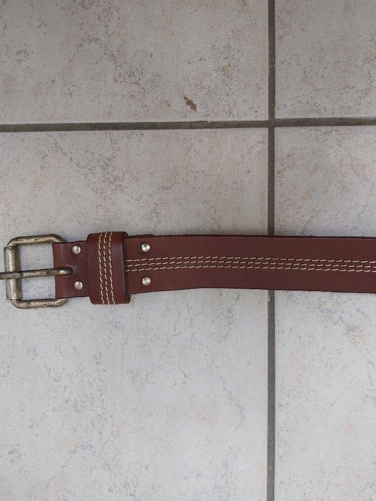 Lederen (heren)riem van Marlboro, Bruin, Echt leder, Riem of Ceintuur, Gedragen